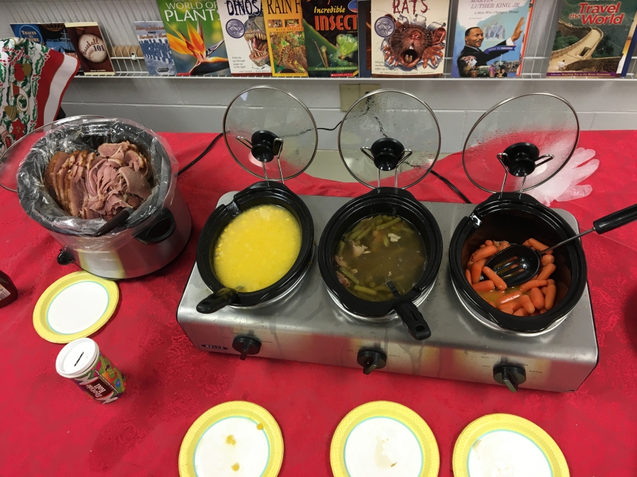 crockpots full of food